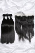 Straight Brazilian Hair Bundle Set 13 x4" Frontal