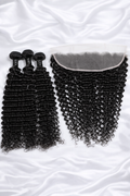 Deep Wave Brazilian Hair Bundle Set + 13x4 Frontal